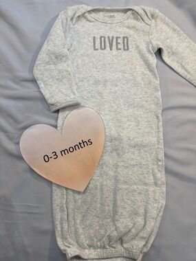 Carter's - Simple Joys Grey 'Loved' Kids Sleep/Nightgown